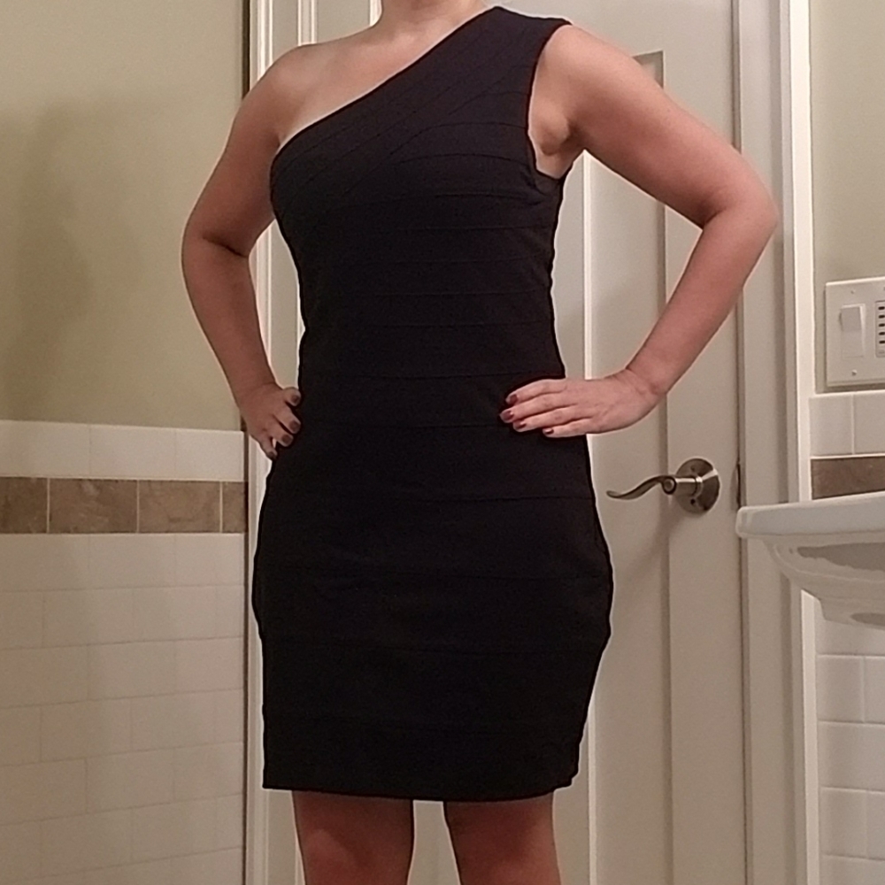 Express One Shoulder Body Con Dress